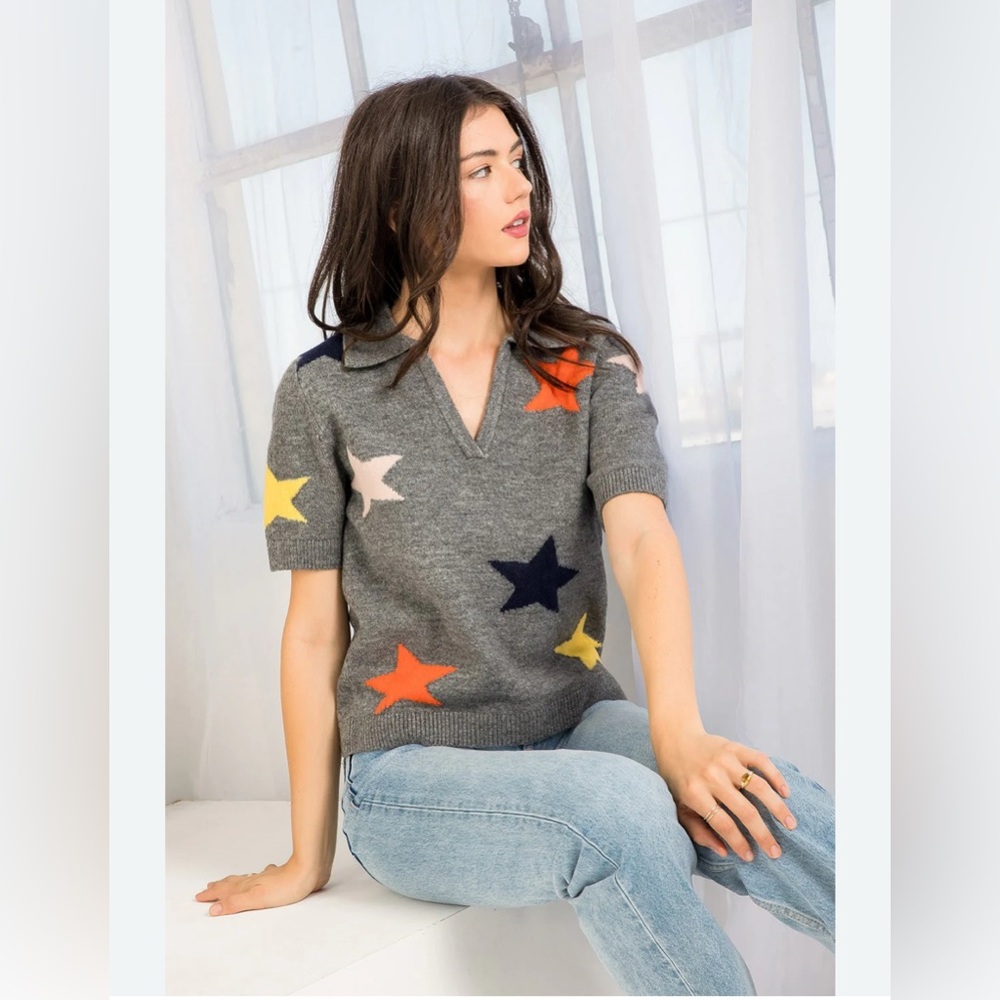 THML Star short sleeved sweater, size Small